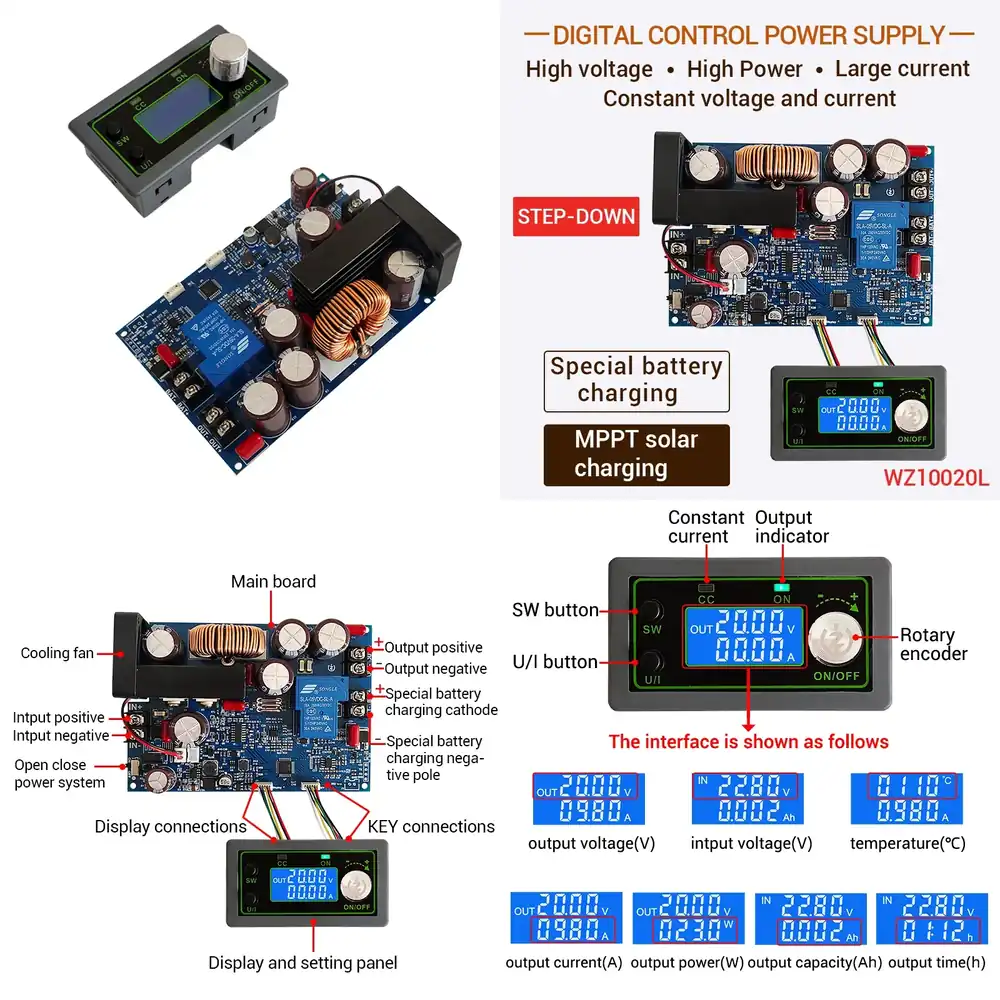وحدة خفض الجهد الكهربائي DC بق - مراجعة Step Down Dc Power Supply Module 1000W وسعره